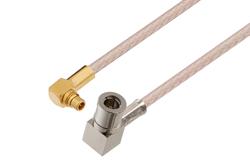 PE39772 - 50 Ohm MMCX Plug Right Angle to 75 Ohm Mini SMB Plug Right Angle Cable Using 75 Ohm RG179 Coax