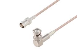 PE39842 - BNC Male Right Angle to BNC Female Cable Using RG316-DS Coax