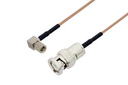 PE39975LF/HS - 10-32 Male Right Angle to BNC Male Cable Using RG178 Coax with HeatShrink, LF Solder
