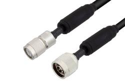 PE3C0031/WP - Waterproof IP68 N Male (Plug) to TNC Male (Plug) Low Loss Cable Using LMR-400 Coax