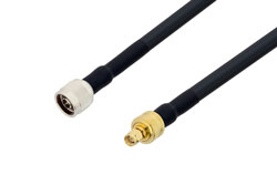 PE3C0032LF/HS - SMA Male to N Male Low Loss Cable Using LMR-400 Coax with HeatShrink, LF Solder