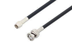 PE3C0051LF - SMA Male to BNC Male Low Loss Cable Using LMR-195 Coax, LF Solder