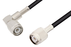 PE3C0058/HS - TNC Male Right Angle to TNC Male Cable Using LMR-195 Coax with HeatShrink