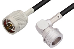 PE3C0059 - N Male to QN Male Right Angle Cable Using LMR-195 Coax
