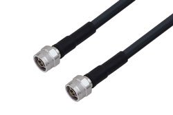 PE3C0079/HS - N Male to N Male Low Loss Cable Using LMR-400 Coax with Times Microwave Components with HeatShrink