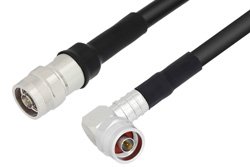 PE3C0106 - N Male to N Male Right Angle Cable Using LMR-400 Coax And Times Connectors