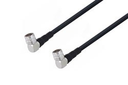 PE3C0107/PH180 - N Male RA to N Male RA Low Loss Cable Using LMR-400 Coax with Times Microwave Components with HeatShrink and 180 Deg. Clock