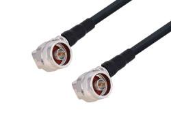 PE3C0107/SP1 - N Male Right Angle to N Male Right Angle Low Loss Cable Using LMR-400 Coax with HeatShrink and 270 Deg. Clock