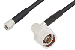 PE3C01089 - N Male Right Angle to SMA Male Cable Using LMR-195 Coax