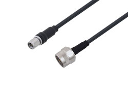 PE3C0121/HS - SMA Male to N Male Low Loss Cable Using LMR-195 Coax with Times Microwave Components with HeatShrink
