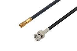 PE3C0184LF - SMA Male to BNC Male Low Loss Cable Using LMR-240 Coax, LF Solder