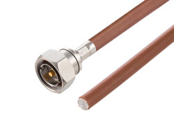 PE3C0209 - 7/16 DIN Male to Straight Cut Lead Cable Using RG393 Coax