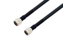 PE3C0218LF/HS - N Male to N Male Low Loss Cable Using LMR-400-UF Coax with HeatShrink, LF Solder