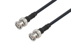 PE3C0221/HS - BNC Male to BNC Male Low Loss Cable Using LMR-200 Coax with Times Microwave Components with HeatShrink