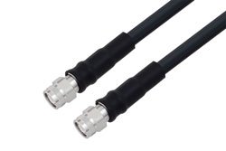 PE3C0246/HS - TNC Male to TNC Male Low Loss Cable Using LMR-400-UF Coax With Times Microwave Components with HeatShrink
