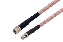 PE3C0269/HS - Reverse Polarity SMA Plug to Reverse Polarity SMA Jack Cable Using RG142 Coax with HeatShrink