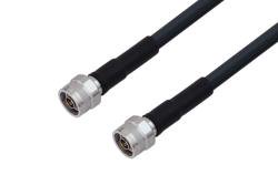 PE3C0291/HS - N Male to N Male Low Loss Cable Using LMR-400-DB Coax with Times Microwave Components with HeatShrink