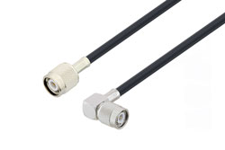 PE3C0336 - TNC Male to TNC Male Right Angle Low Loss Cable Using LMR-240 Coax