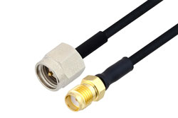 PE3C0349/HS - SMA Male to SMA Female Cable Using PE-SR405FLJ Coax with HeatShrink