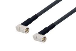 PE3C0382/HS - SMA Male Right Angle to SMA Male Right Angle Low Loss Cable Using LMR-195 Coax with HeatShrink