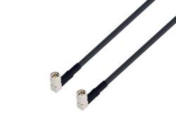 PE3C0382/SP3 - SMA Male Right Angle to SMA Male Right Angle Low Loss Cable Using LMR-195 Coax with HeatShrink and 270 Deg. Clock