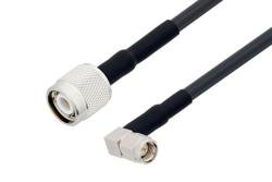 PE3C0394/HS - TNC Male to SMA Male Right Angle Low Loss Cable Using LMR-195 Coax with HeatShrink