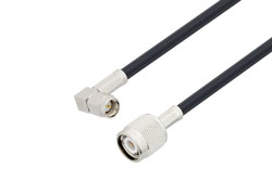 PE3C0394 - SMA Male Right Angle to TNC Male Low Loss Cable Using LMR-195 Coax