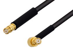 PE3C0438 - SMP Female to SMP Female Right Angle Cable Using PE-SR405FLJ Coax, RoHS