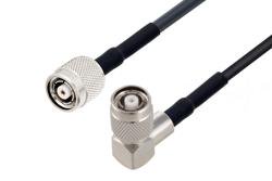 PE3C0447/HS - Reverse Polarity TNC Plug to Reverse Polarity TNC Plug Right Angle Low Loss Cable Using LMR-195 Coax with HeatShrink