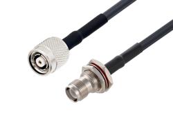 PE3C0477/HS - Reverse Polarity TNC Plug to Reverse Polarity TNC Jack Bulkhead Low Loss Cable Using LMR-195 Coax with HeatShrink
