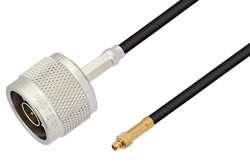 PE3C0482LF - N Male to MMCX Plug Cable Using LMR-100 Coax, LF Solder, RoHS