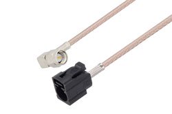 PE3C0537 - SMA Male Right Angle to Black FAKRA Jack Cable Using RG316 Coax