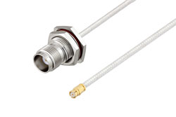 PE3C0579 - TNC Female Bulkhead to SMP Female Cable Using PE-SR405FL Coax