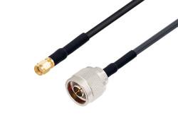 PE3C0629/HS - Reverse Polarity SMA Plug to N Male Low Loss Cable Using LMR-240 Coax with HeatShrink