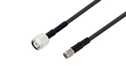 PE3C0672/HS - SMA Male to TNC Male Low Loss Cable Using LMR-195 Coax with HeatShrink