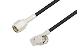 PE3C0754 - SMA Male to SMA Male Right Angle Cable Using LMR-100 Coax