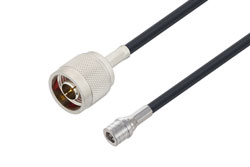 PE3C0788LF - N Male to QMA Male Low Loss Cable Using LMR-195 Coax , LF Solder