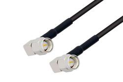 PE3C0823LF/HS - SMA Male Right Angle to SMA Male Right Angle Low Loss Cable Using LMR-100 Coax with HeatShrink, LF Solder