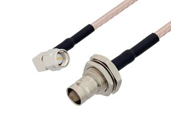 PE3C0839/HS - SMA Male Right Angle to BNC Female Bulkhead Cable Using RG316-DS Coax