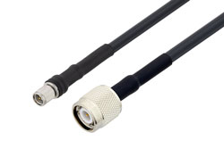 PE3C0841/HS - SMA Male to TNC Male Cable Using LMR-240-UF Coax with HeatShrink