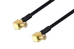 PE3C0965/PH180 - MCX Plug Right Angle to MCX Plug Right Angle Cable Using PE-SR405FLJ Coax with 180 Deg. Clock