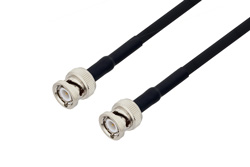PE3C0987/HS - BNC Male to BNC Male Low Loss Cable Using LMR-240-UF Coax with HeatShrink
