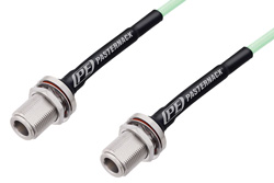 PE3C1000 - N Female Bulkhead to N Female Bulkhead Low Loss Cable Using PE-P142LL Coax, RoHS