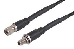 PE3C100018 - 2.92mm Male to 2.92mm Female Bulkhead Low Loss Space Cable Using PE-R135LL Coax