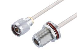 PE3C10066 - N Female Bulkhead to N Male Cable Using Tinned RG402 Coax