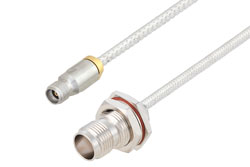 PE3C10083 - 3.5mm Female to TNC Female Bulkhead Cable Using PE-SR402FL Coax