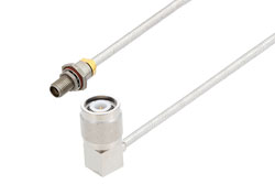 PE3C10084 - 3.5mm Female Bulkhead to TNC Male Right Angle Cable Using PE-SR402FL Coax