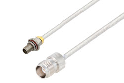 PE3C10085 - 3.5mm Female Bulkhead to TNC Female Cable Using PE-SR402FL Coax