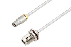 PE3C10094 - 3.5mm Female to N Female Bulkhead Cable Using PE-SR402FL Coax