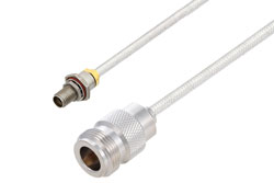 PE3C10097 - 3.5mm Female Bulkhead to N Female Cable Using PE-SR402FL Coax